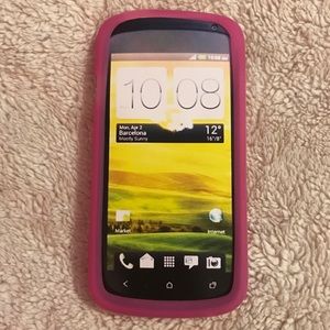 Pink Gel Cell Phone Cover for HTC One